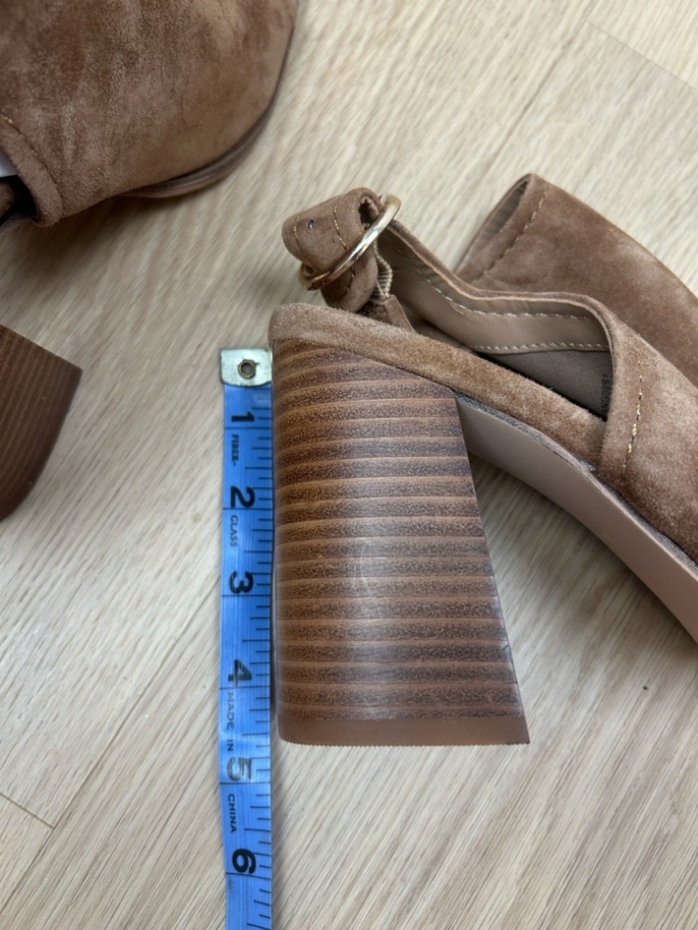 NWT Steve Madden Tan Suede Peep Toe Block Heel Sandals / Boots 9 - Picture 8 of 8